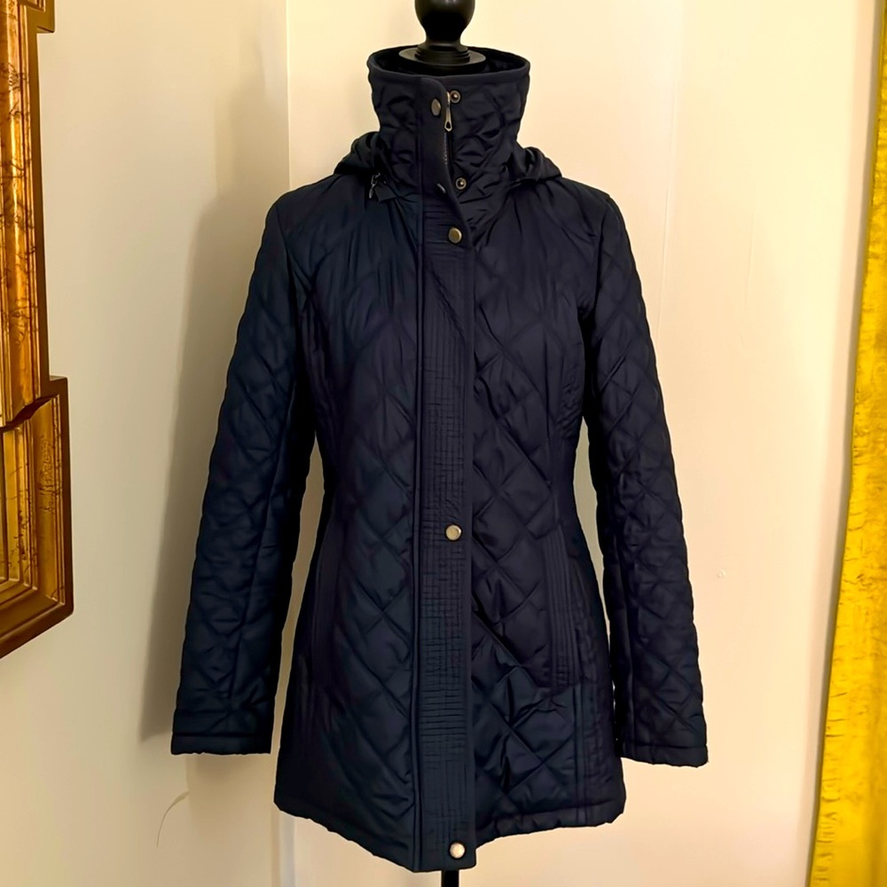 Marc New York Andrew Marc Hooded Puffer Jacket S Navy Quilted